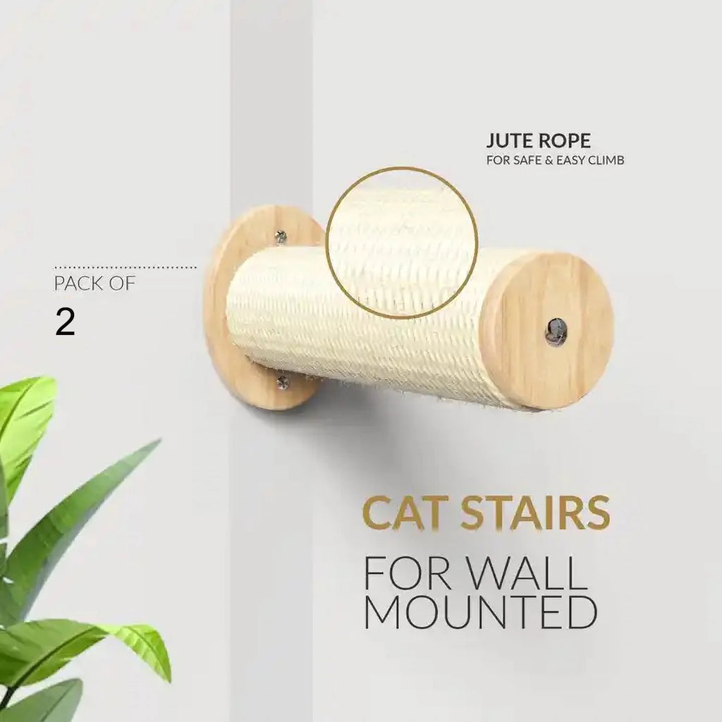 11.8” Cat Wall Steps 2 Pack with Jute Scratching H6529