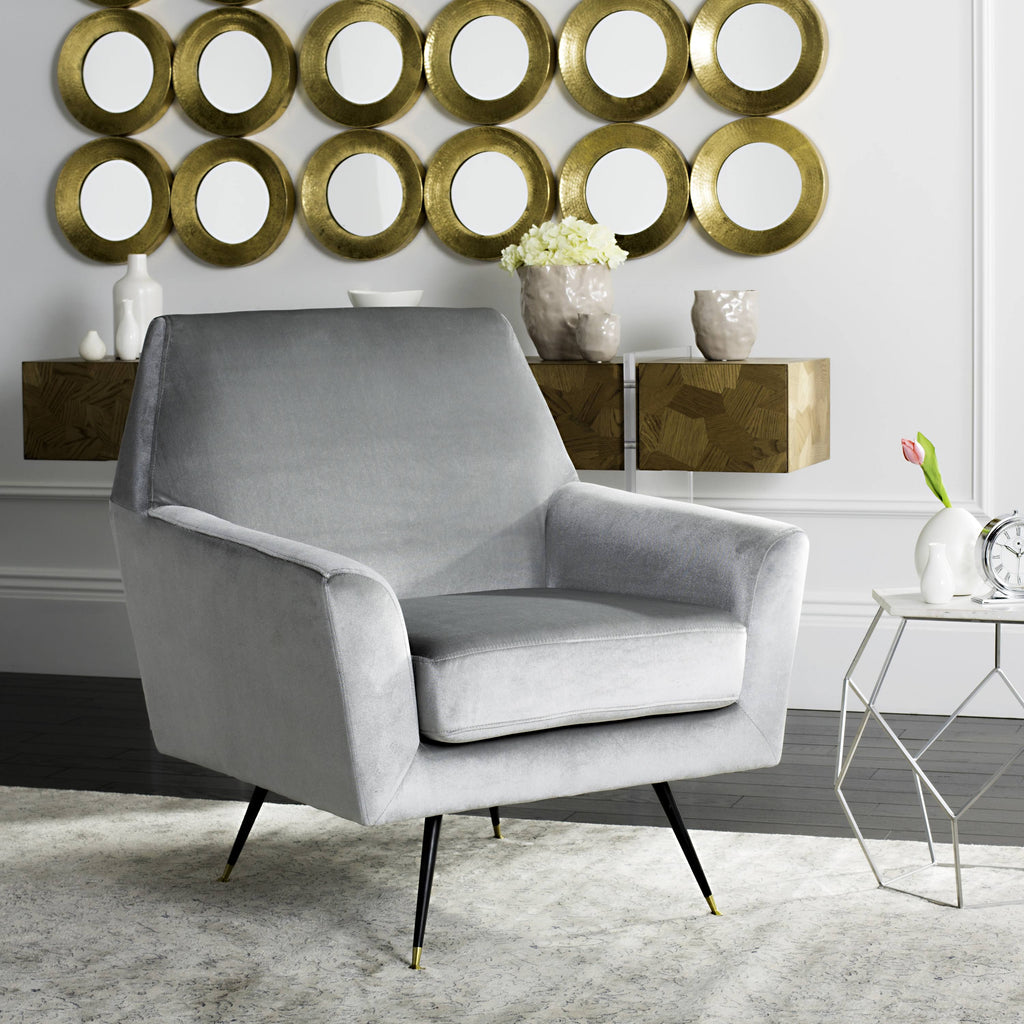 Light Grey Velvet Accent Chair I57016
