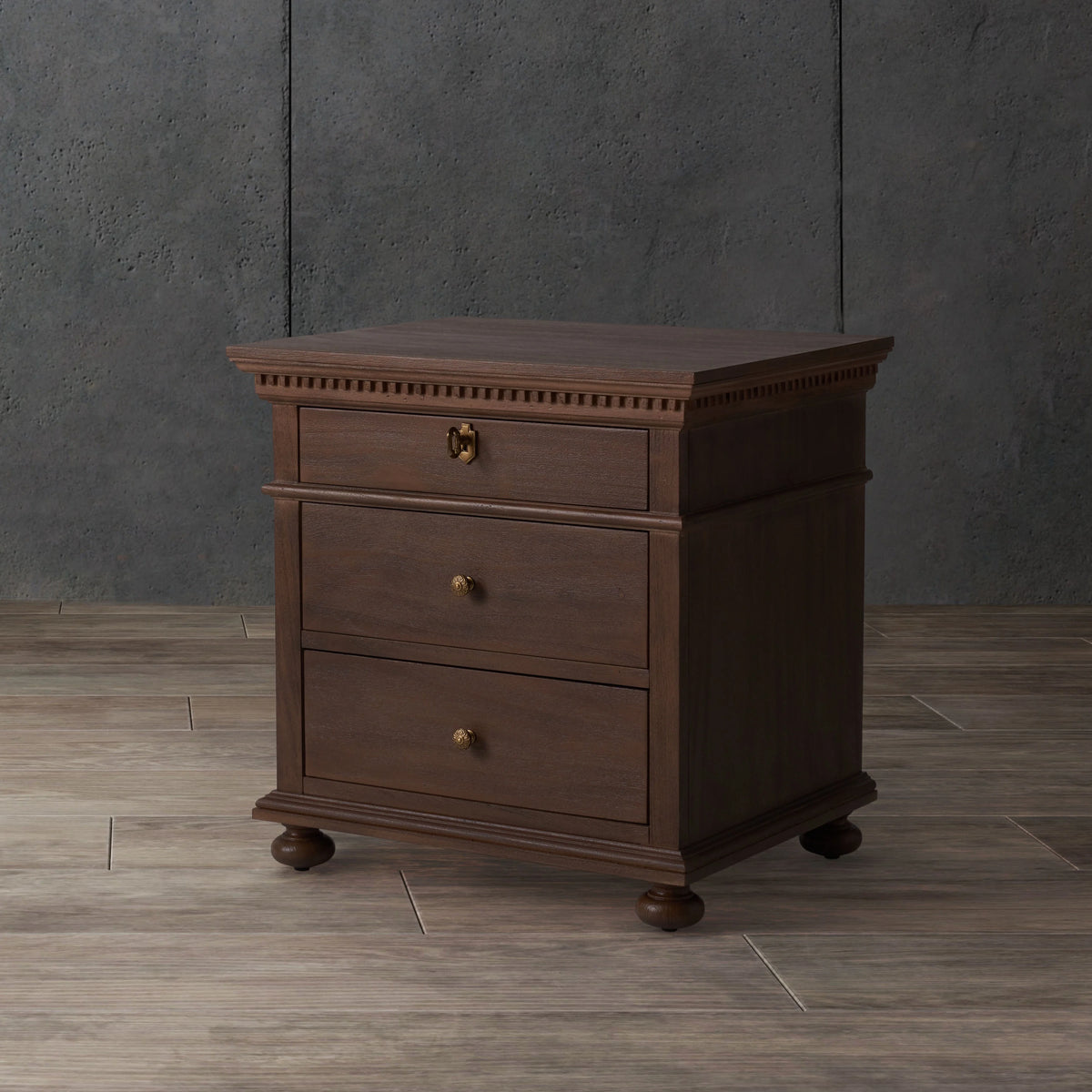 Brown 3 Drawer Nightstand U66699