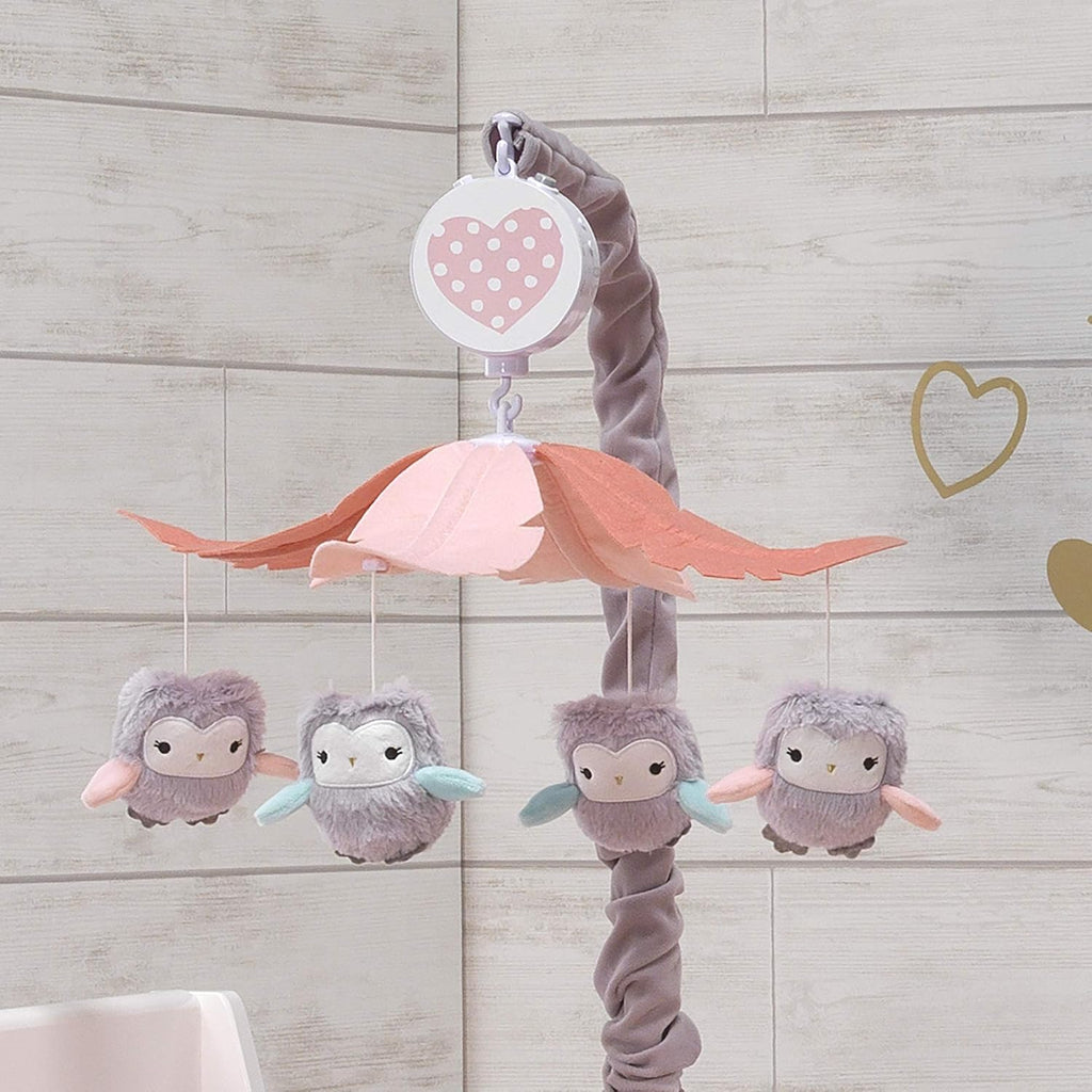 Gray/Pink Musical Baby Crib Mobile R8445