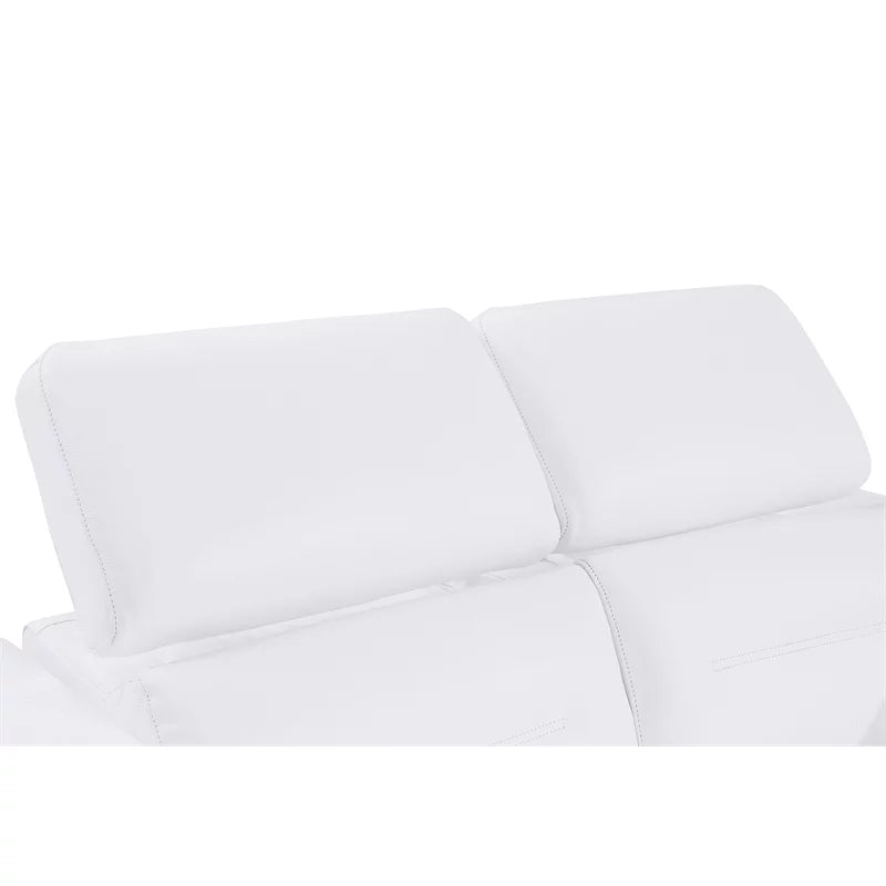 White Italian Leather Power Recliner Sofa T553
