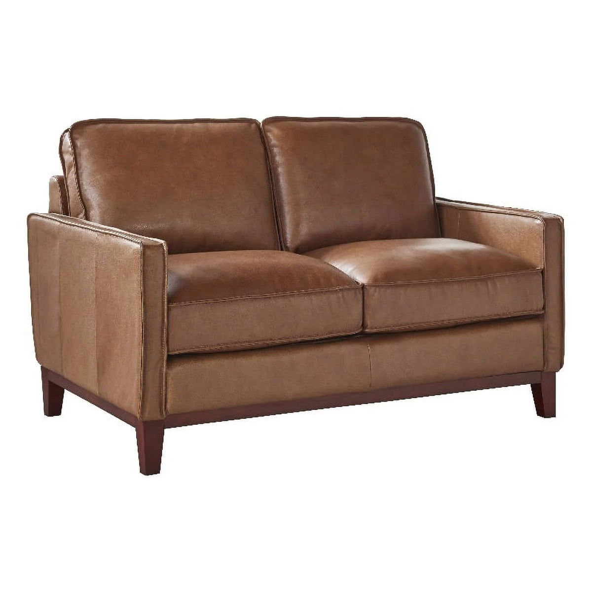 Camel Brown Leather Loveseat F952836
