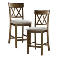 Oak Wood Crossback Counter Height Dining Chair Set of 2 I867321