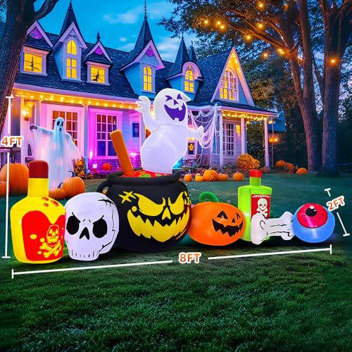8FT LED Inflatable Ghost Halloween Decoration L848