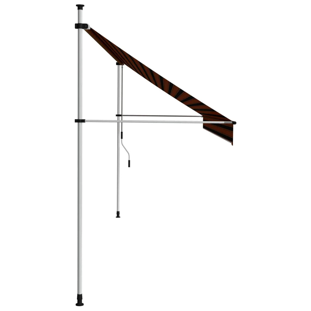 Manual Retractable Awning 157.5" Orange and Brown M25947