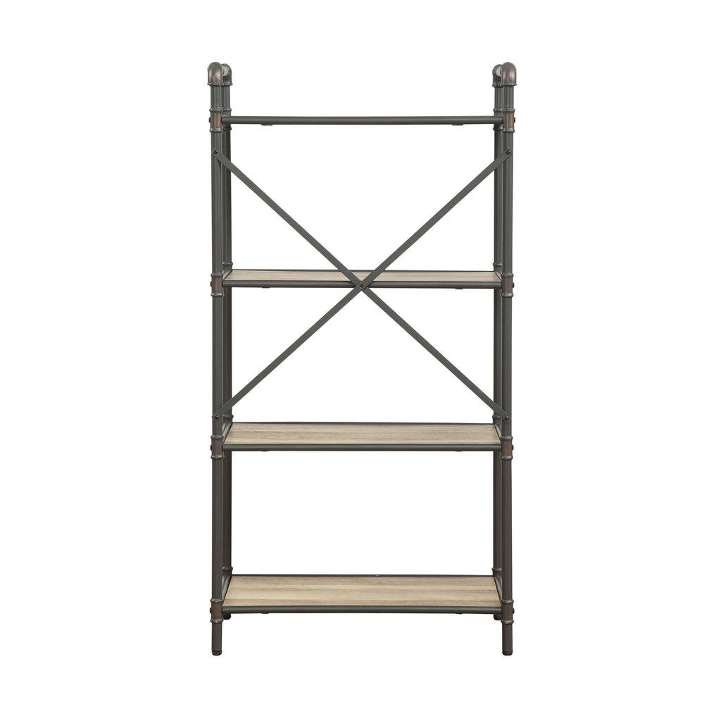 4 Shelf Bookcase, Sandy Gray/Oak I70874