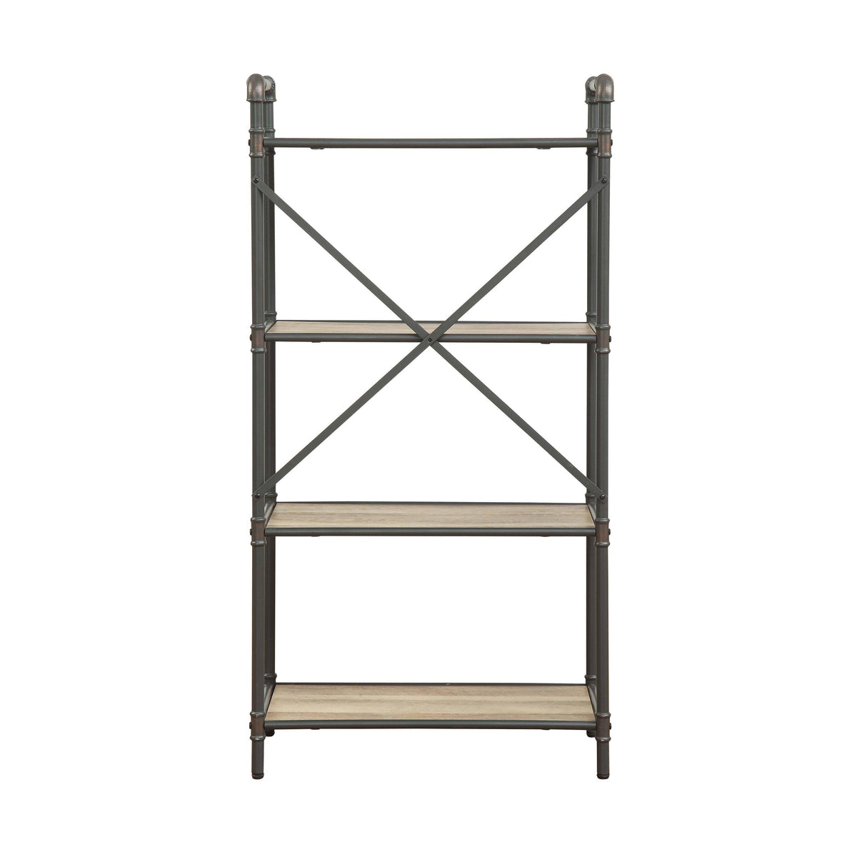 4 Shelf Bookcase, Sandy Gray/Oak I70874