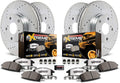 Front and Rear Carbon Fiber Ceramic Brake Kit with Drilled Slotted Brake Rotors A833078