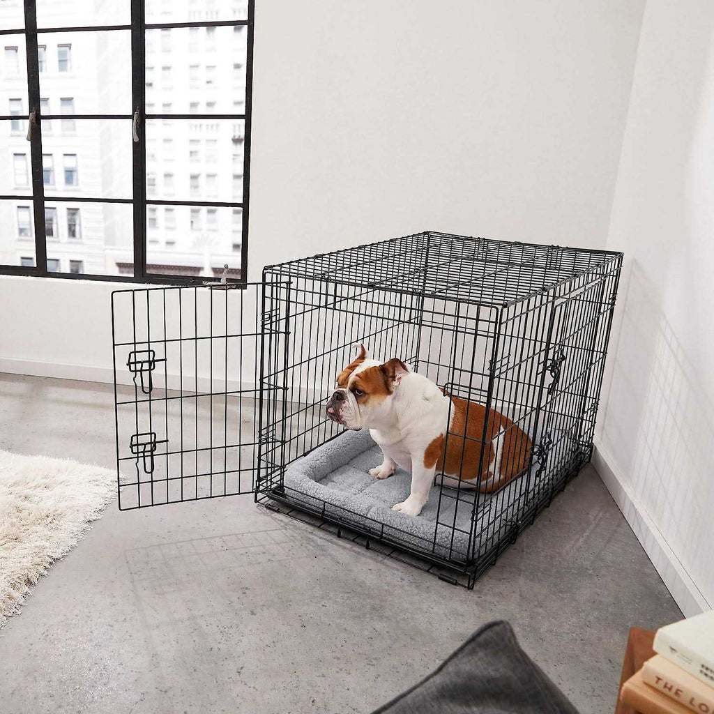 Heavy Duty Fold & Carry Double Door Collapsible Wire Dog Crate D670