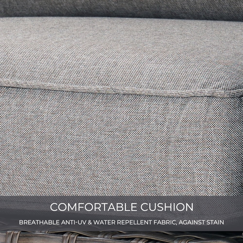 Gray Wicker Right Arm Sofa C196031
