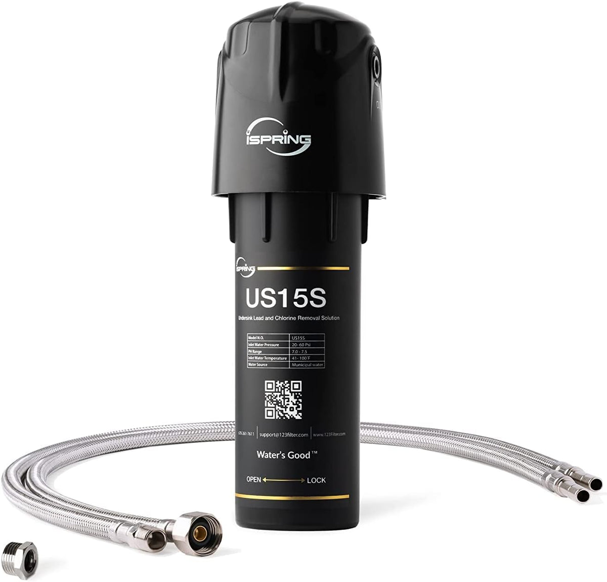 Under Sink Water Filter System, 10 x 2.5, Black O66584