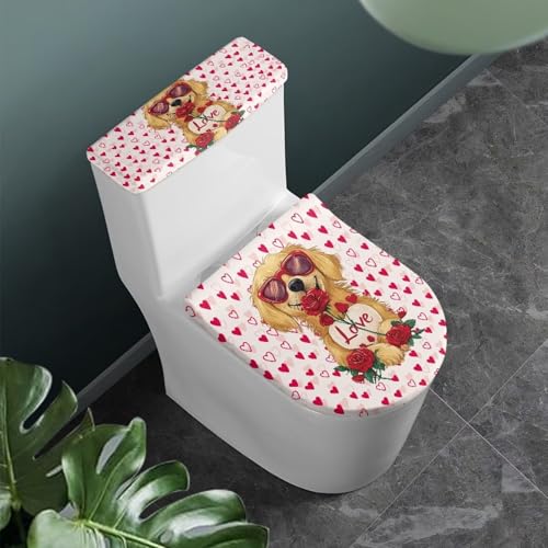 Christmas Bow Bell Toilet Tank Lid Cover and Toilet Seat Lid Cover 2 Pcs Set R349643