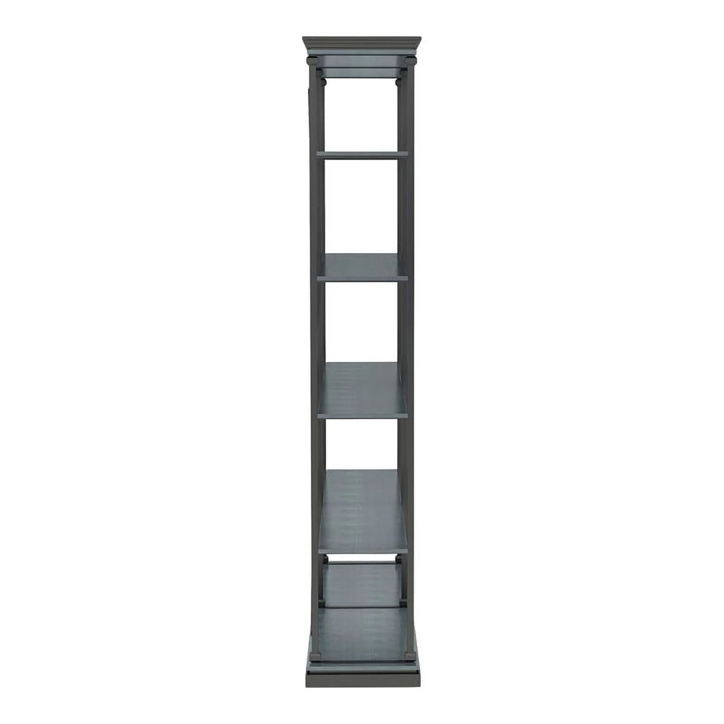Antique Blue 58-Inch Industrial Metal Bookcase I663