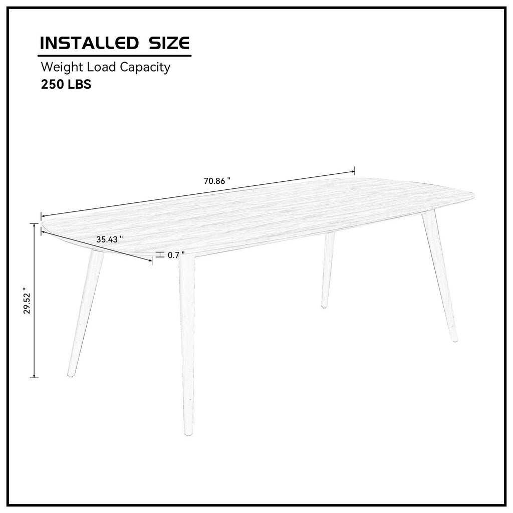 Rectangular Dining Table Black Oak Finished Ash Veneer Top 8 Persons H479