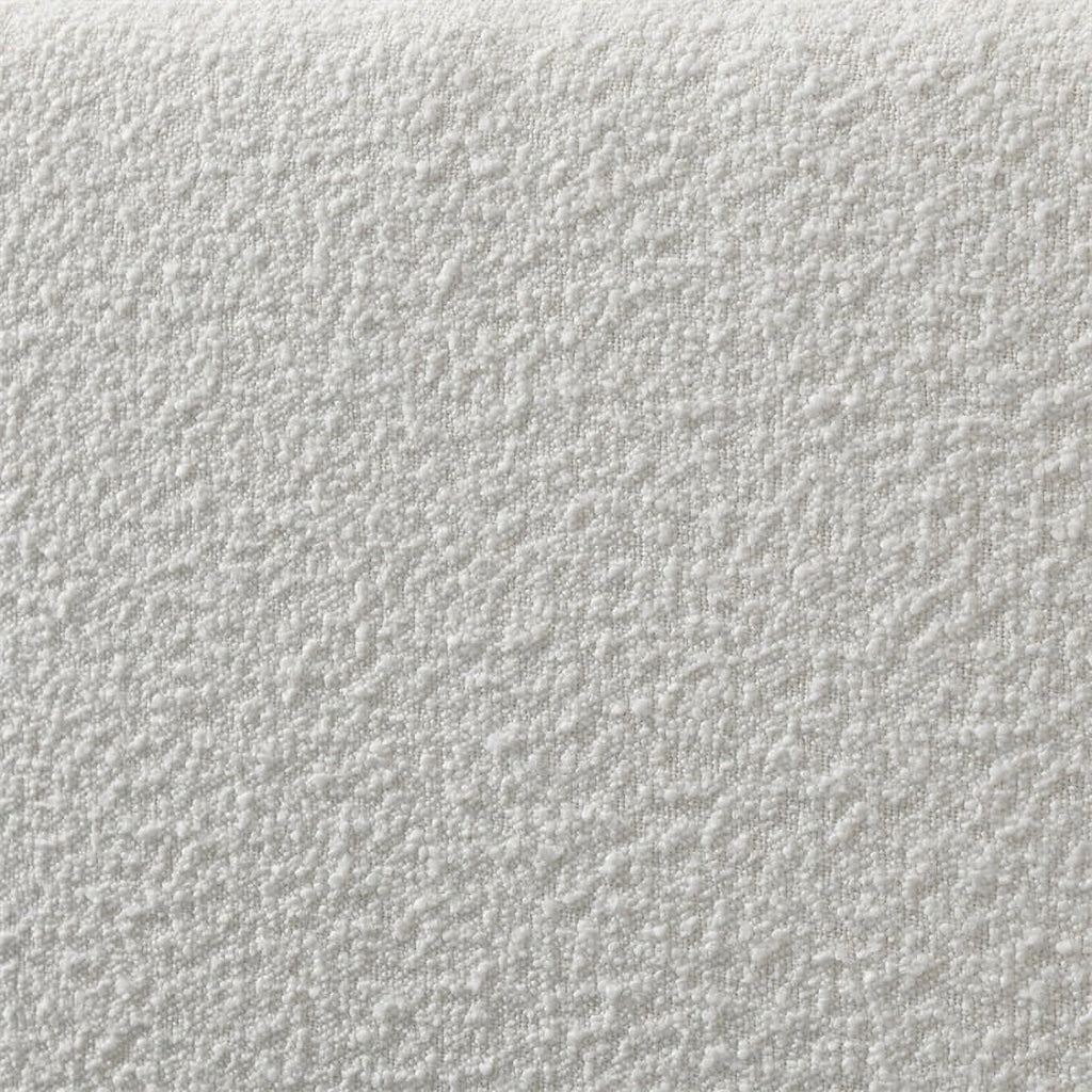 Queen Upholstered Platform Bed White Boucle Fabric H955
