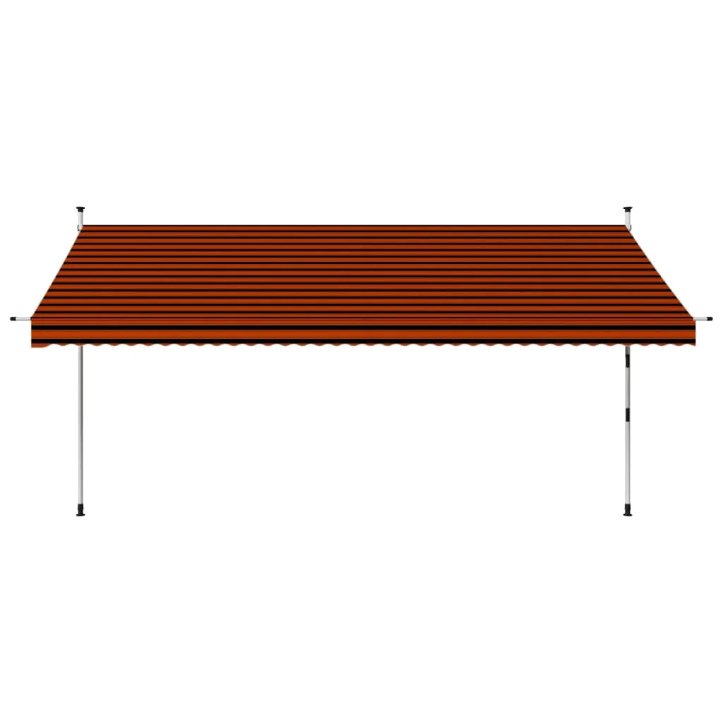 Manual Retractable Awning 157.5" Orange and Brown M25947