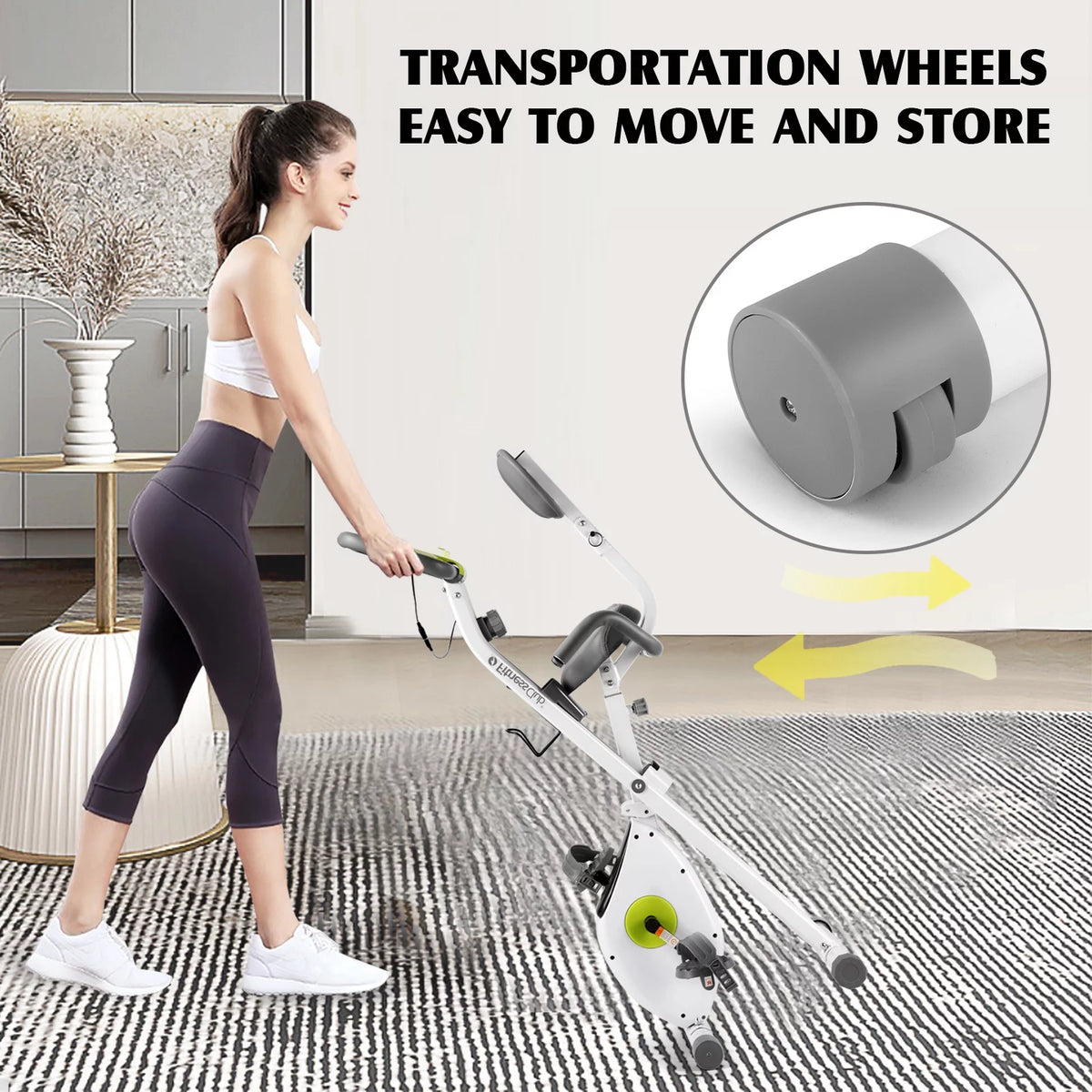 Folding Upright Cycling Exercise Bike with Backrest Magnetic Resistance Q174