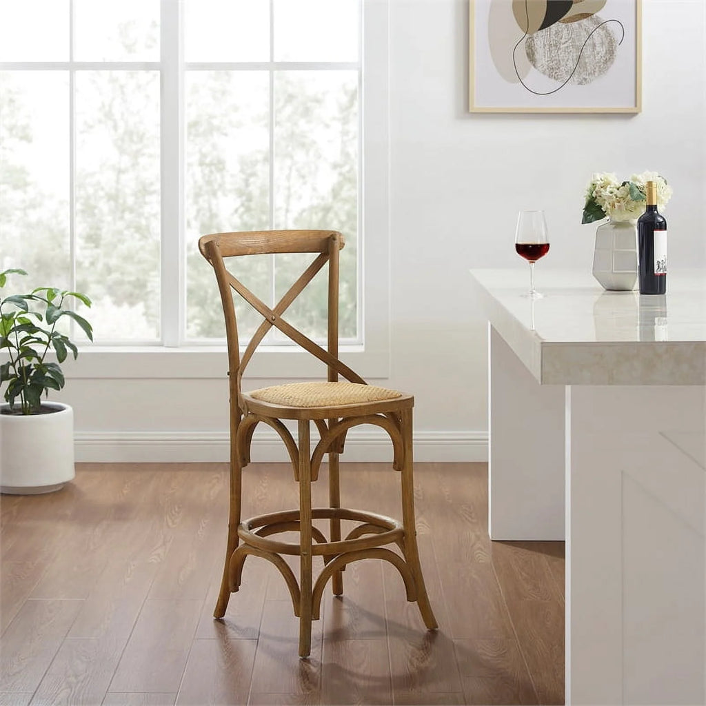 24" Gray Wash Wood Counter Stool X168672