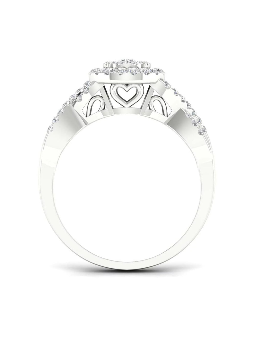 3/8Ct Diamond 10k White Gold Bridal Ring Set X984