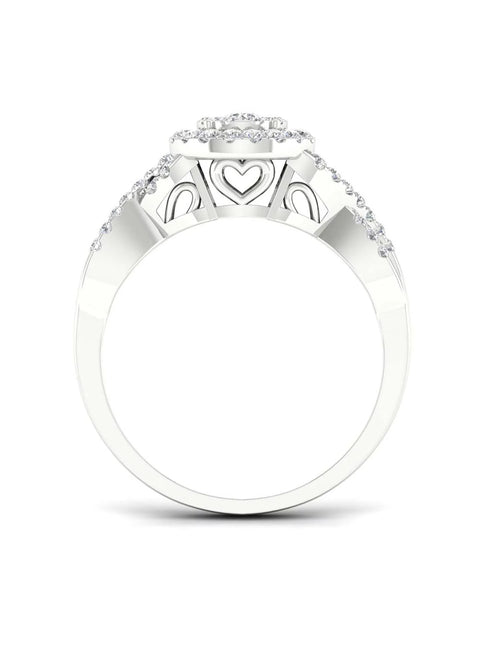 3/8Ct Diamond 10k White Gold Bridal Ring Set X984