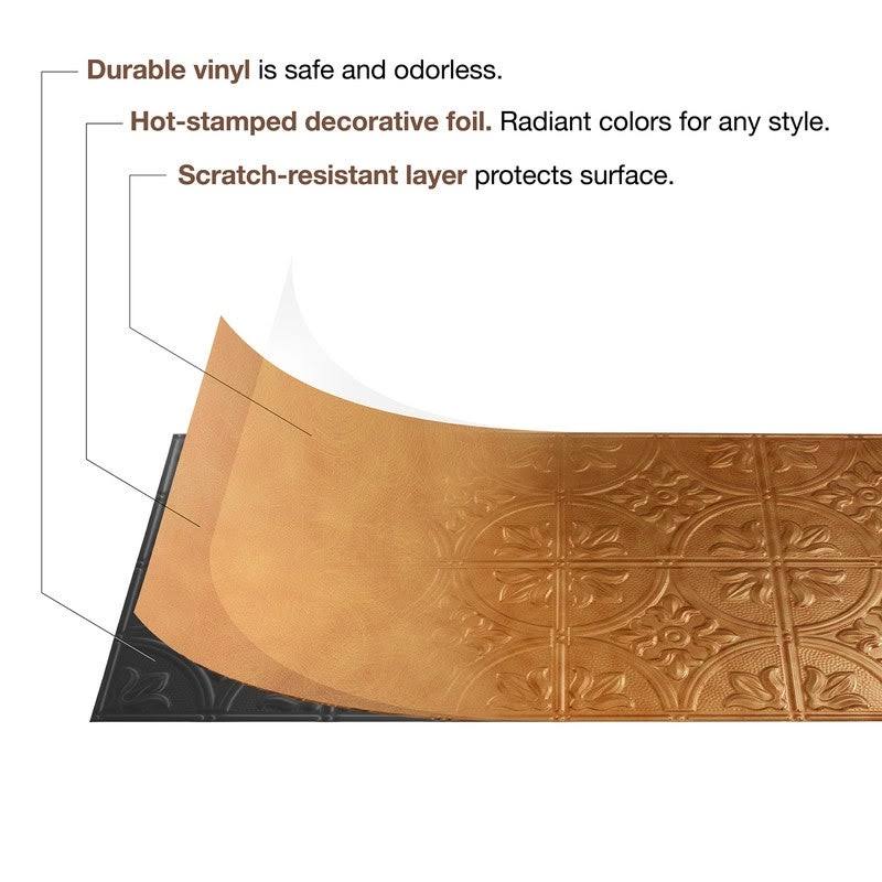 Bermuda Bronze 2ft x 4ft Glue Up Vinyl Ceiling Tile (5 Pack) Q814