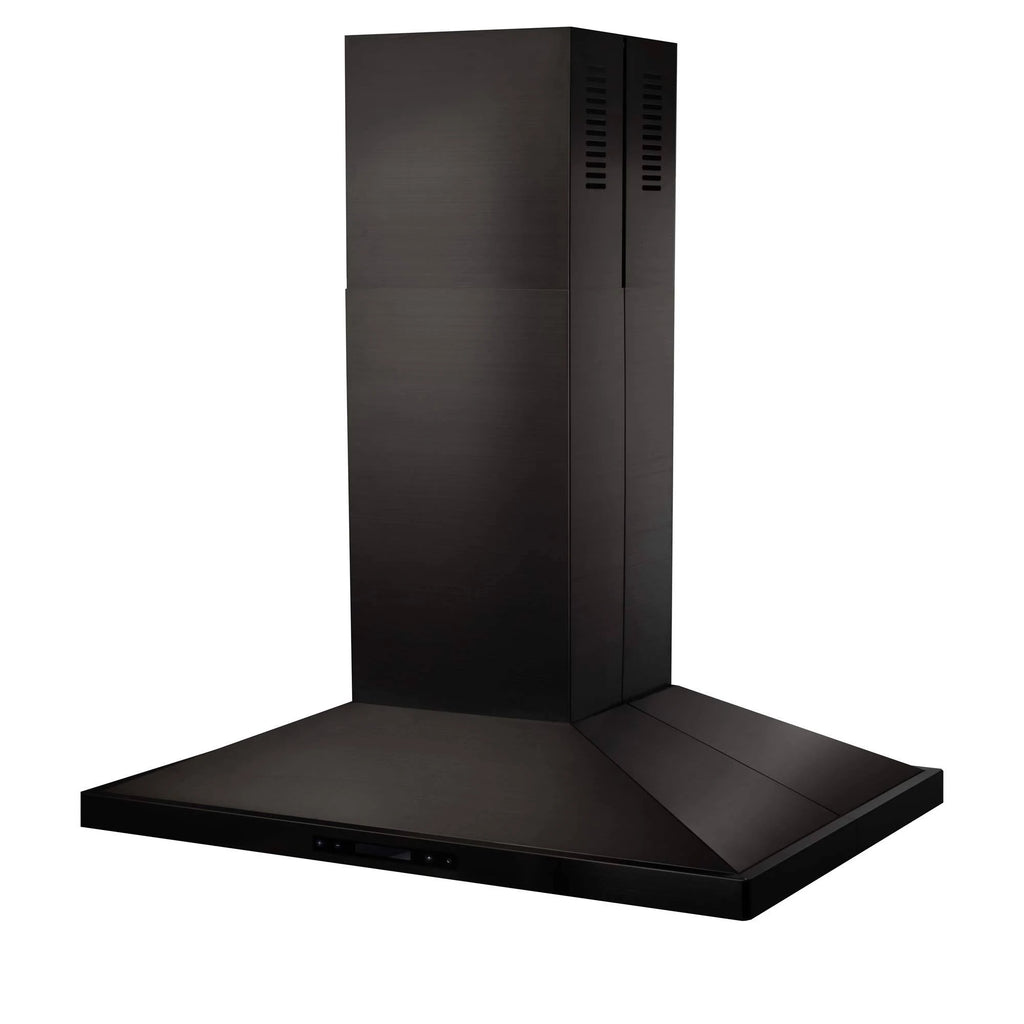 30 in. Island Mount Range Hood in Black Stainless Steel E9409