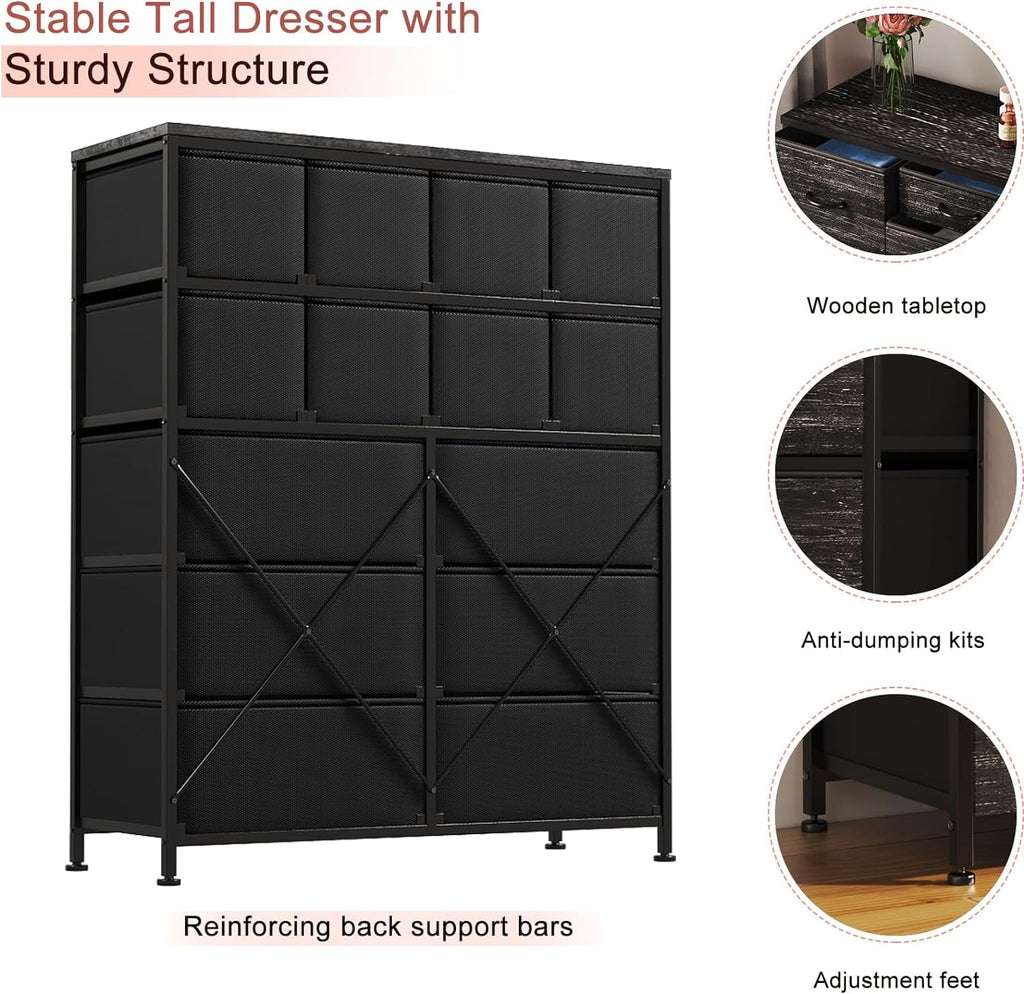 14 Drawer Fabric Storage Dresser V671