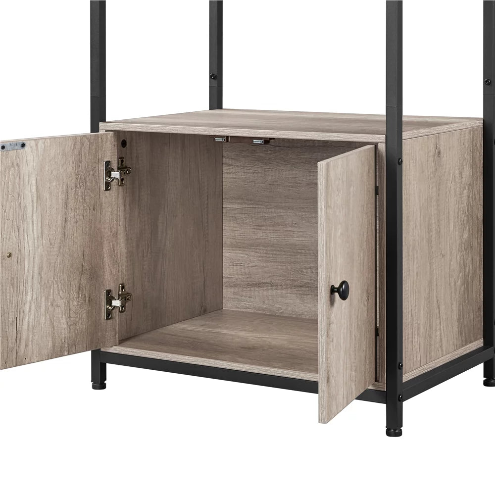 Gray Baker's Rack with Cabinet H35705
