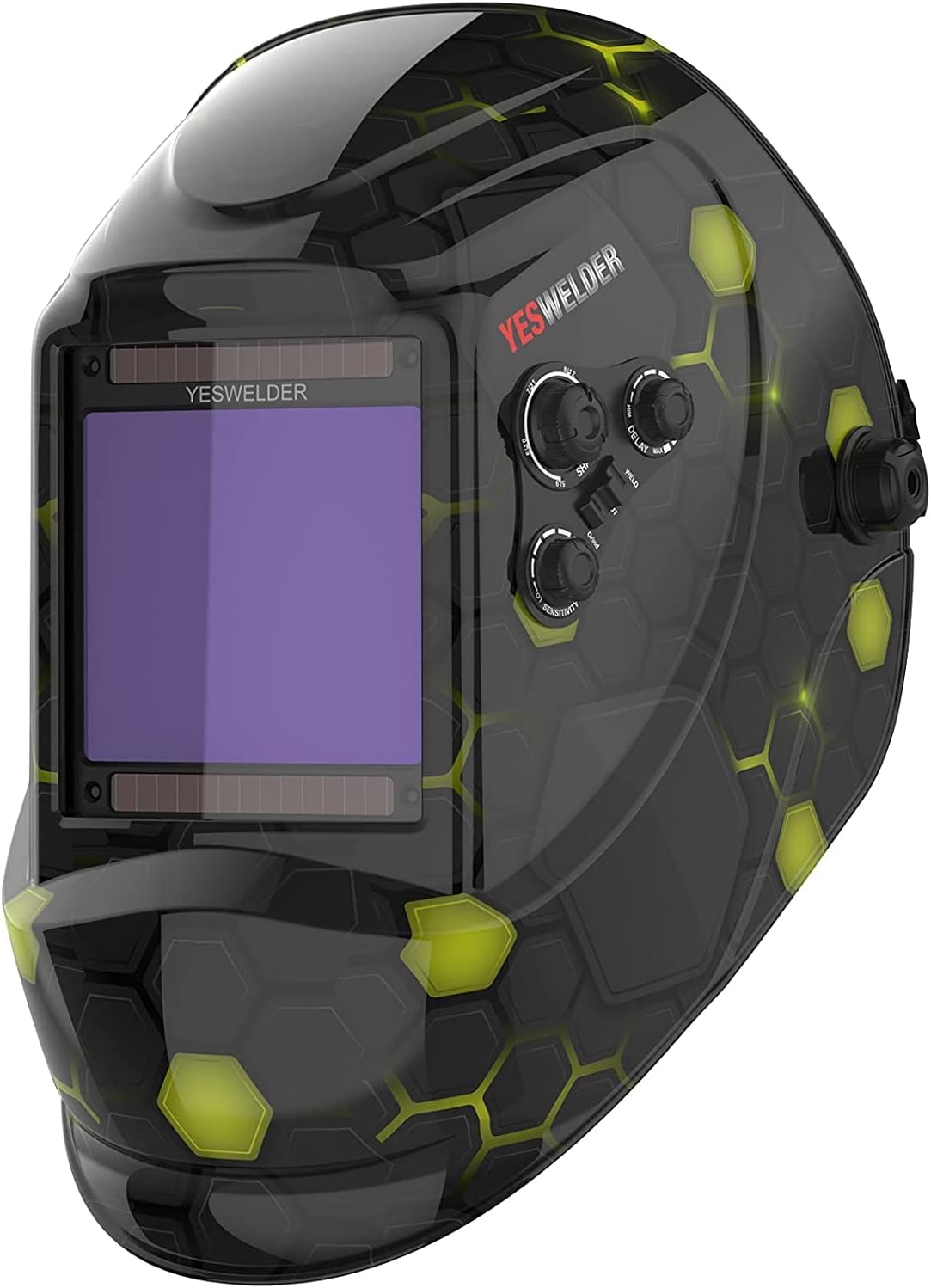 Large Viewing True Color Solar Power Auto Darkening Welding Helmet with 4 Arc Sensor Q5603