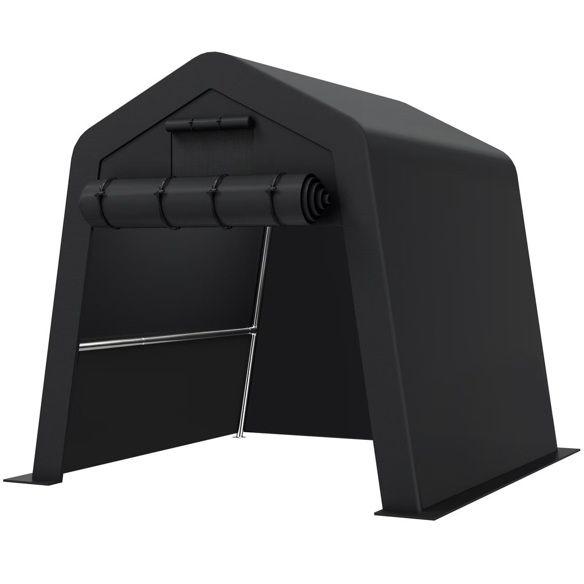 6x6ft Portable Outdoor Storage Shed with Roll-up Zipper Door R970290