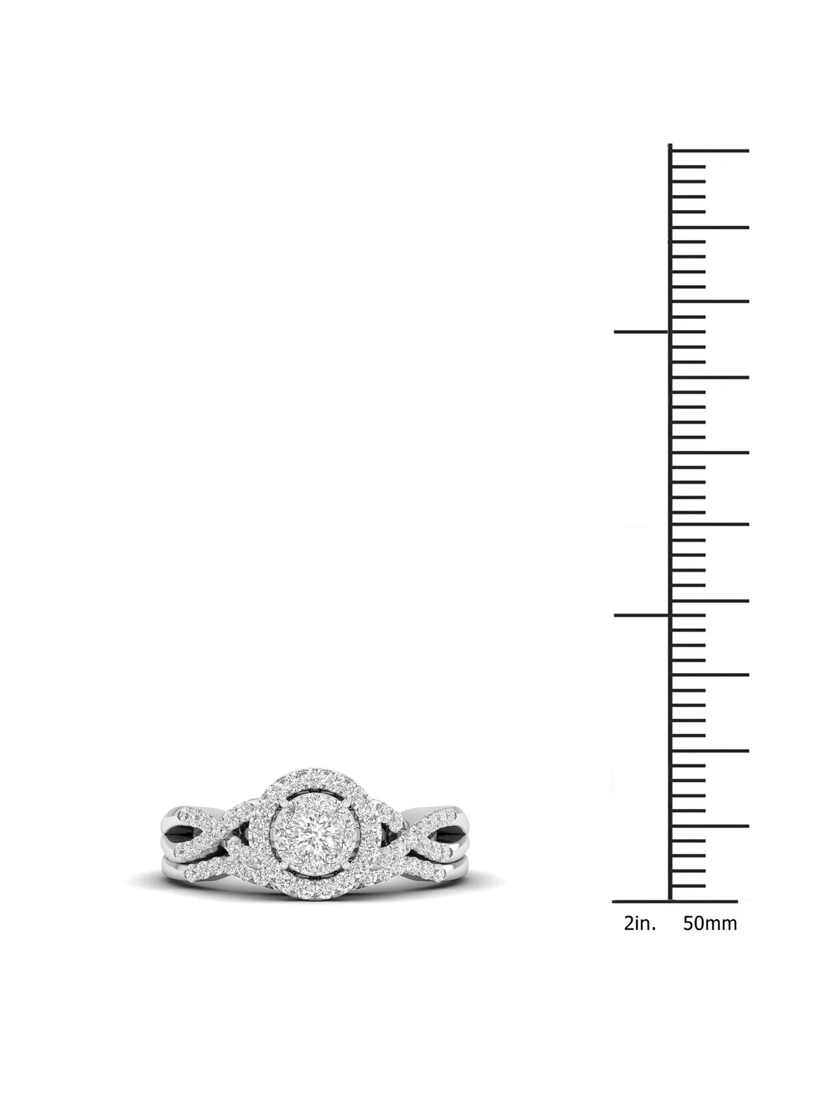 3/8Ct Diamond 10k White Gold Bridal Ring Set X984