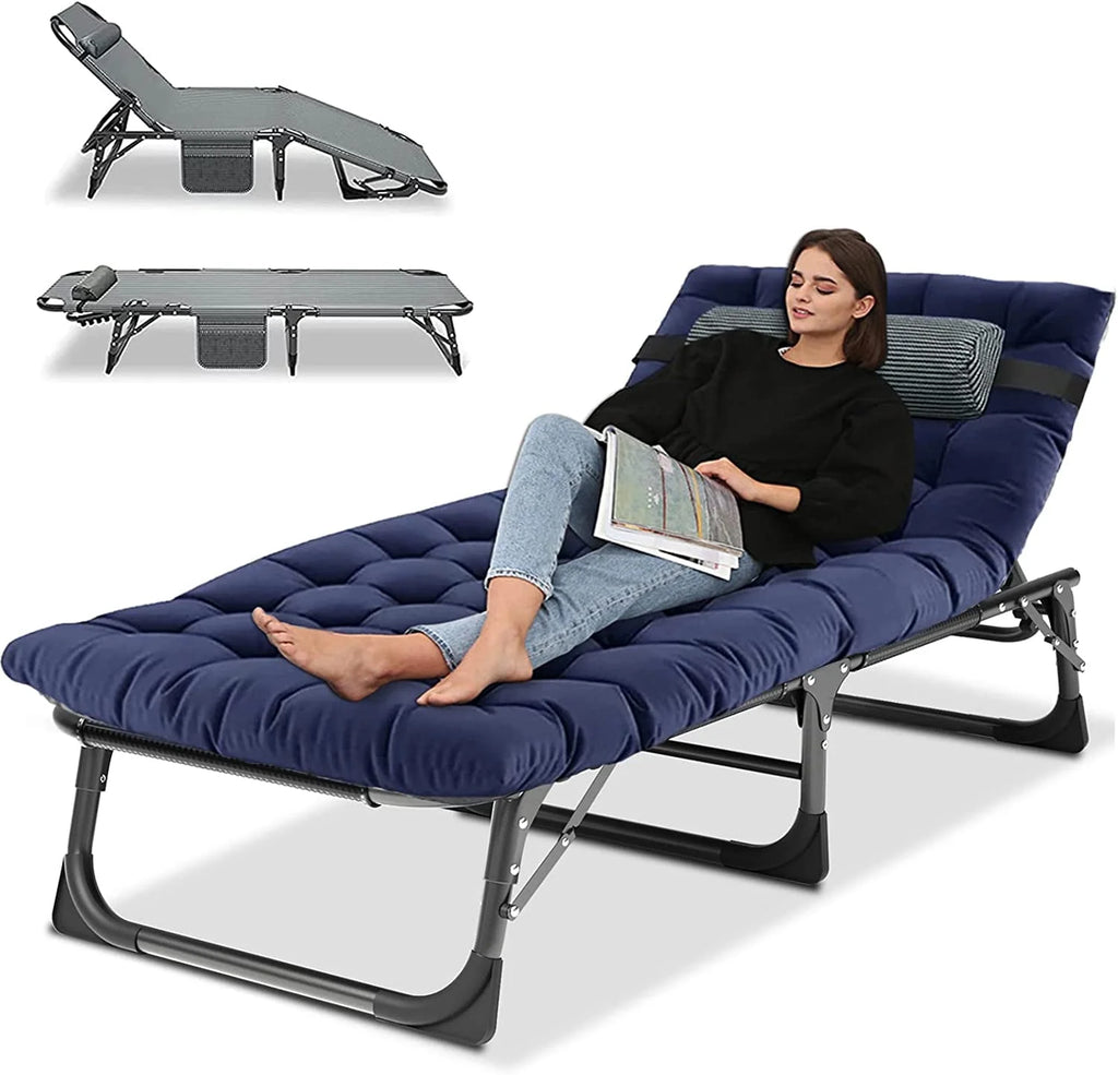 Folding Camping Cot with Cushion & Pillow K428