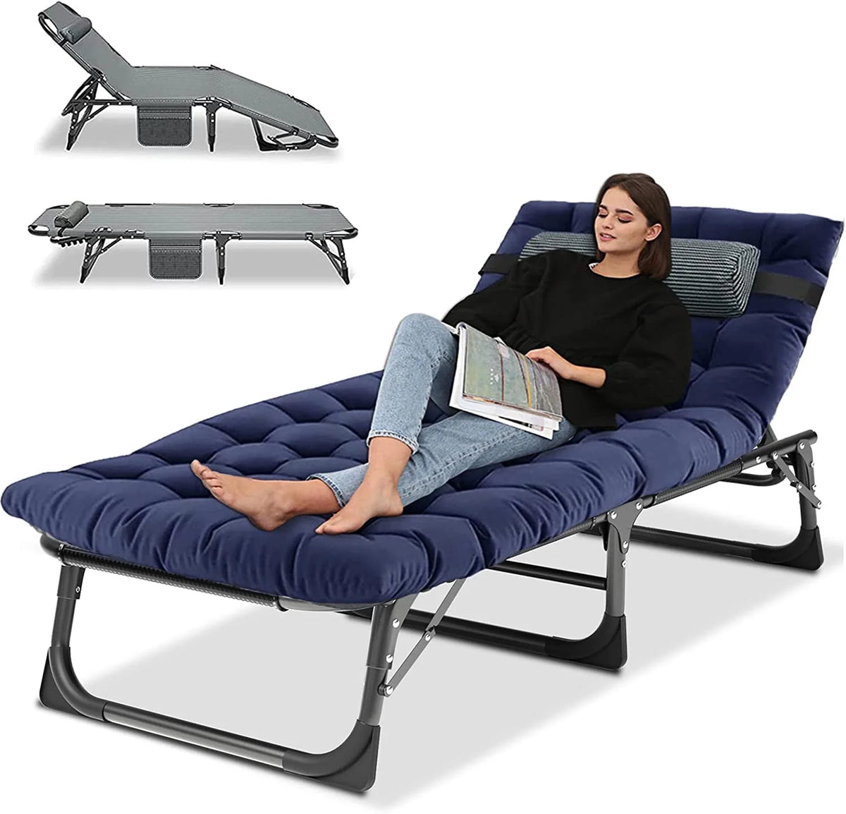 Folding Camping Cot with Cushion & Pillow K428