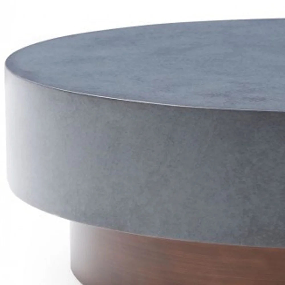 48 in. Antique Copper Grey Steel Round Coffee Table M921