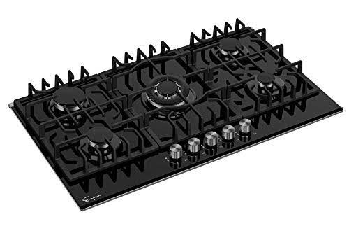 30 inch 5 Burner Gas Cooktop Black Tempered Glass Q411296