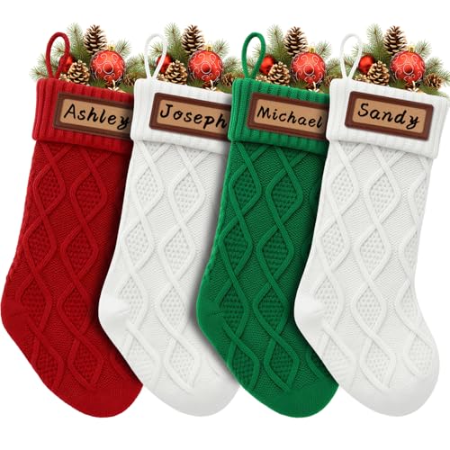 Knitted Christmas Stockings 4 Pack A117