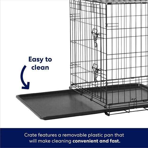 Heavy Duty Fold & Carry Double Door Collapsible Wire Dog Crate D670