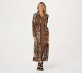 Women Regular Duster & Maxidress Set, Size Large, Wild Cat/Brown P4878