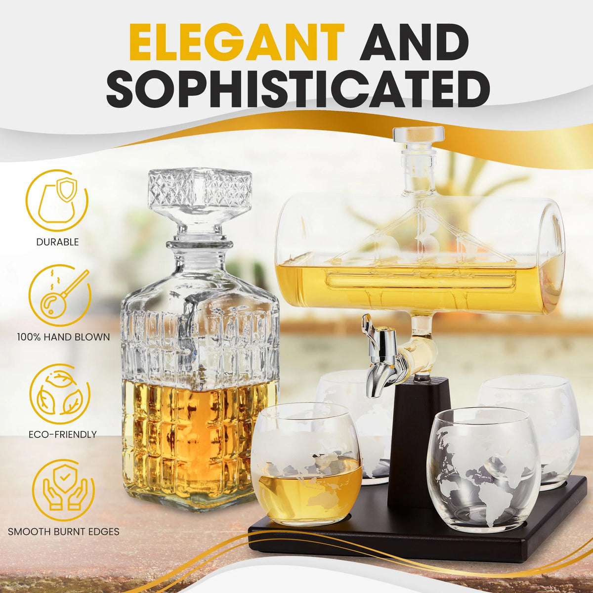 Decanter with 4 Glasses C6086