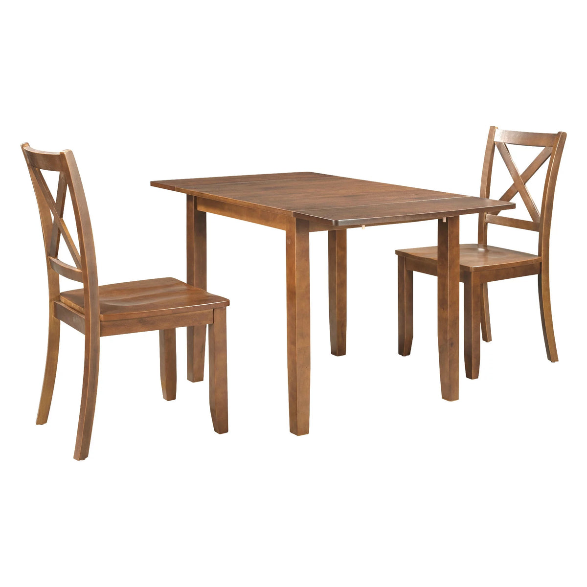 3-Piece Wood Drop Leaf Dining Table Set with 2 Chairs J4299
