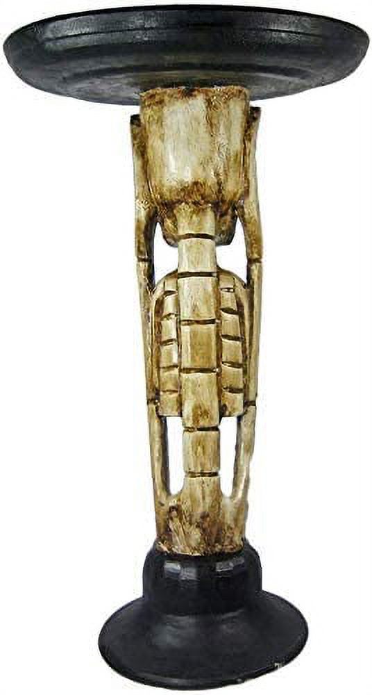 Skull Bone Hand Carved Wood Plant Stand End Table I46097
