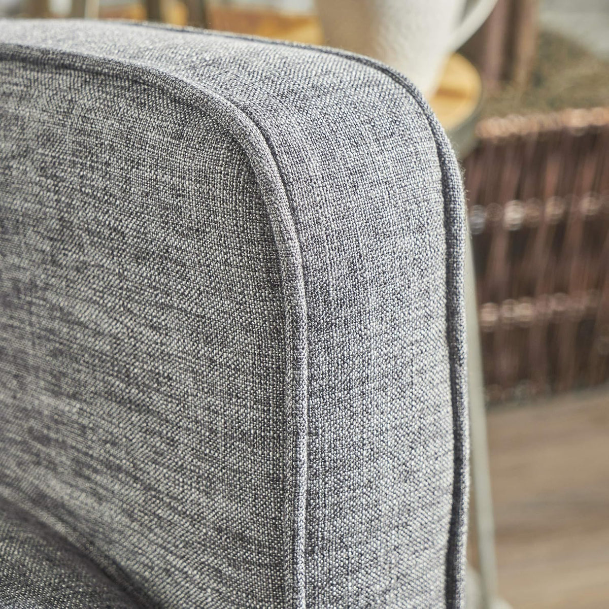 Grey Black Buttoned Fabric Reclining Loveseat G1048