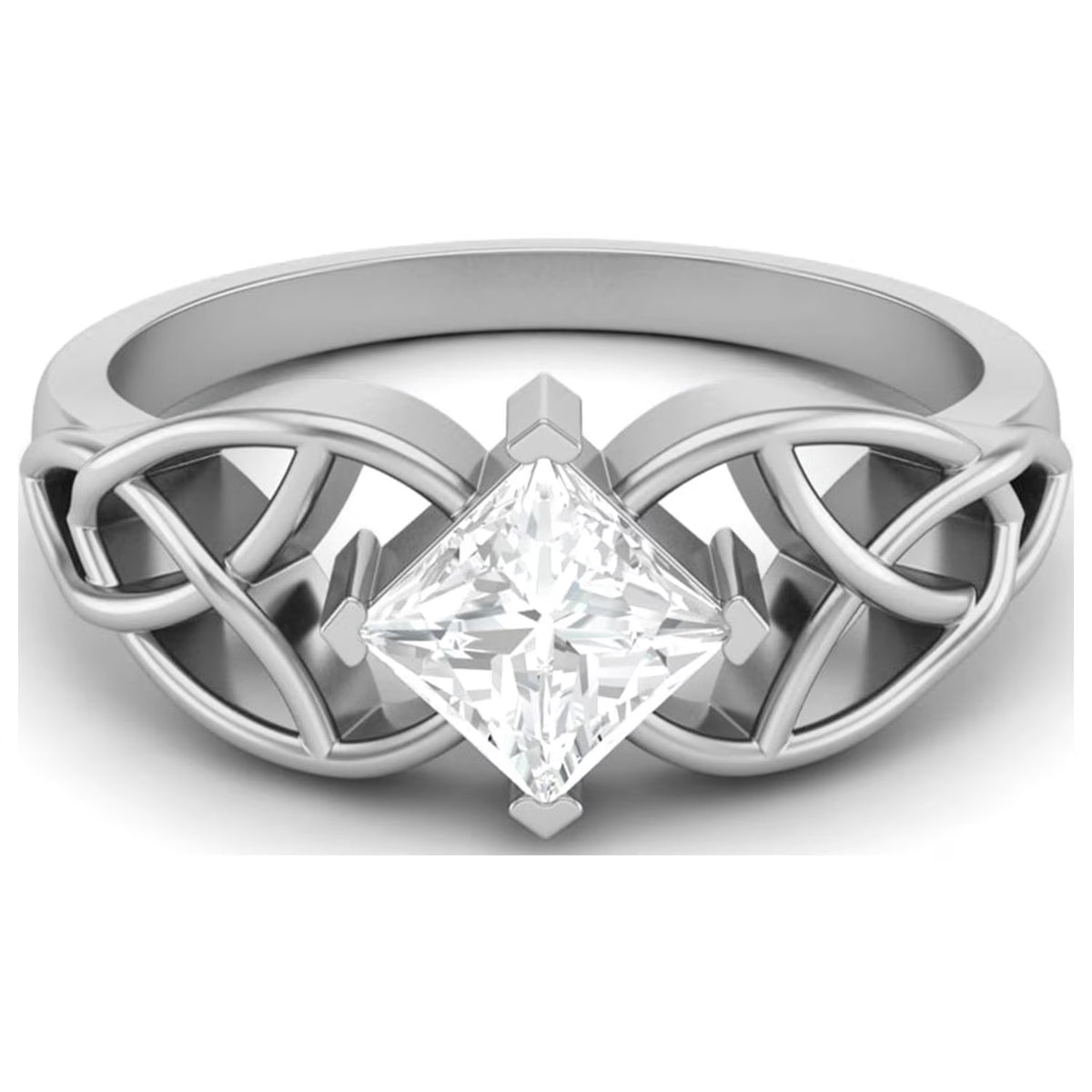 0.75 Carat Moissanite Diamond E Color VS1 Clarity 925 Silver Celtic Ring S718915