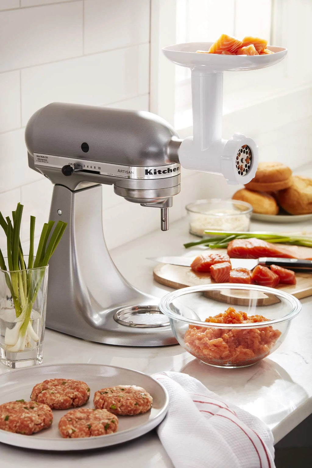 White Food Grinder Attachment Y232
