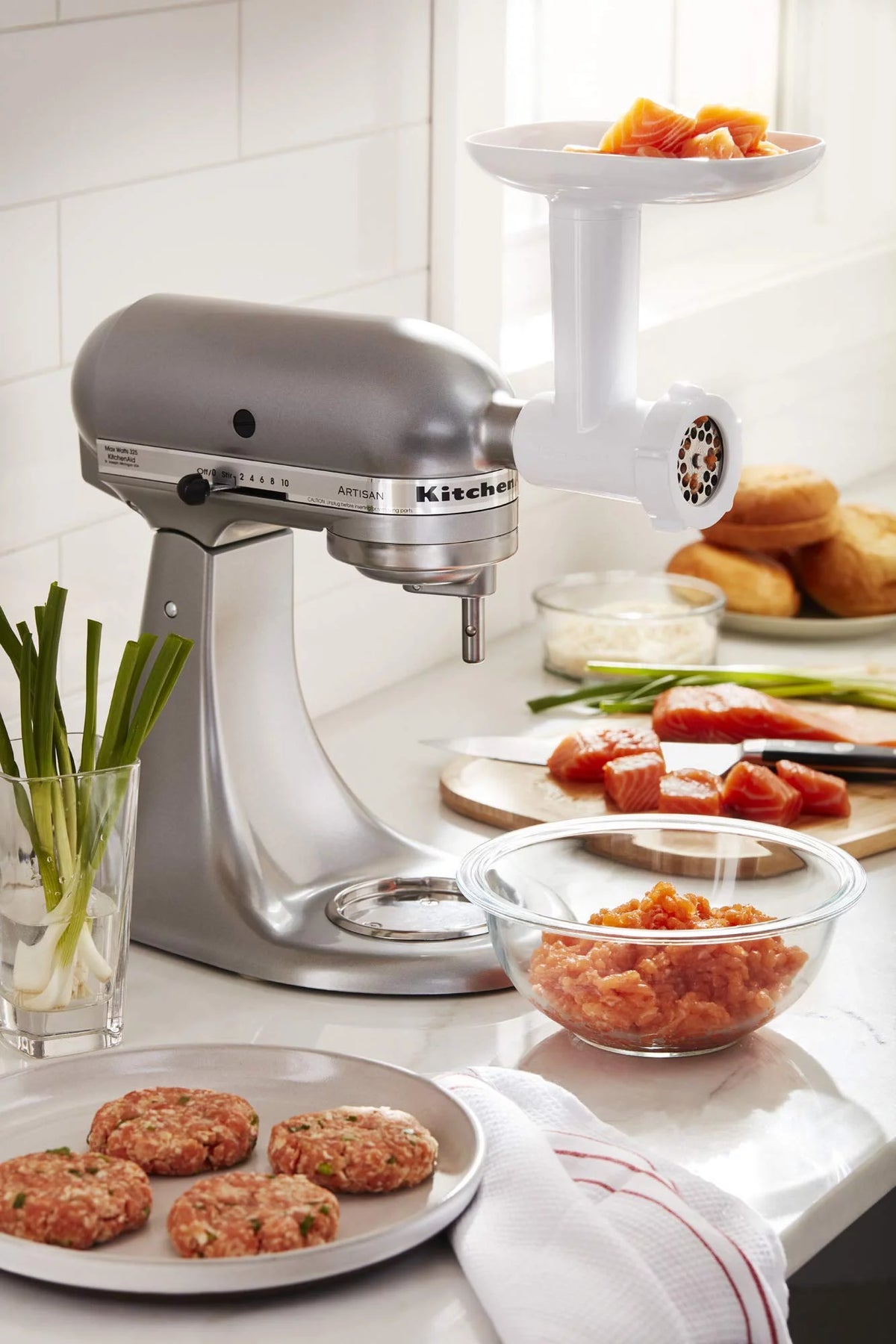 White Food Grinder Attachment Y232