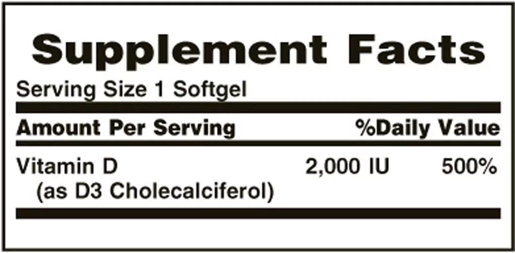 Vitamin D3 2000 IU Softgels Pack of 3 D481389