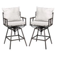 Adjustable Barstool Set of 2 Black Copper Beige X235