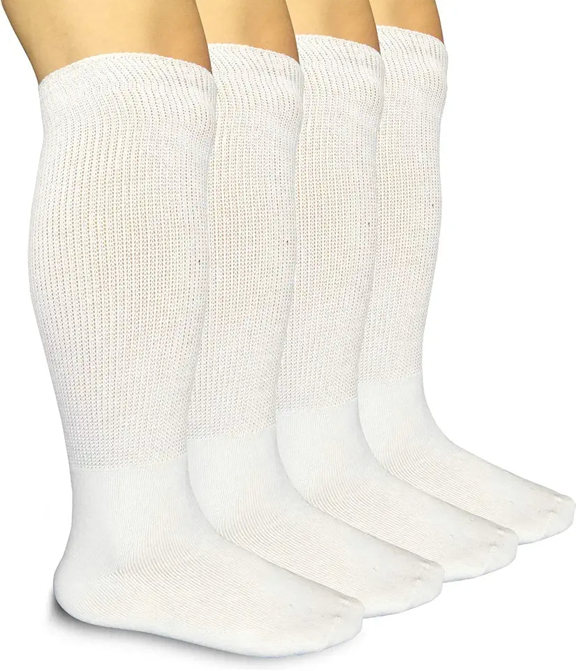 Extra Width Non-binding Knee High Socks 2 Pairs E4691