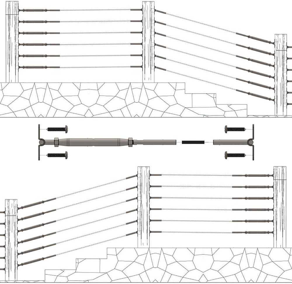 25 Pairs T316 Stainless Steel 180° Adjustable Angle Cable Railing Hardware Kit S586300