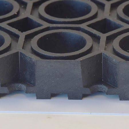 Rubber Entrance Mat, Black, 3Ft. x 5Ft. J82397